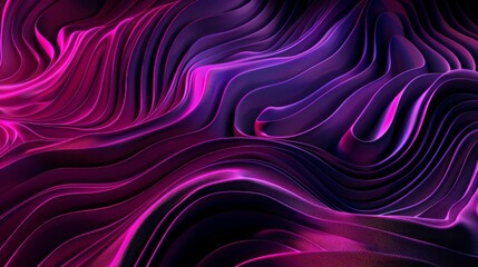 Obraz premium Flowing fabric waves on abstract purple background, evoking movement and elegance