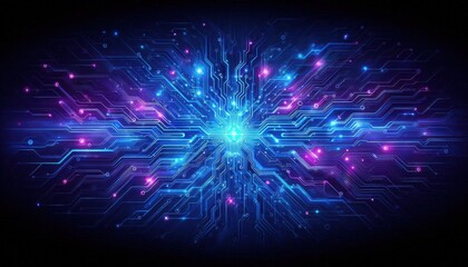 Circuit board background , blue and purple color