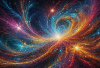  Abstract digital art with a cosmic theme. 