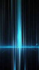Bright blue vertical lines create futuristic visual style