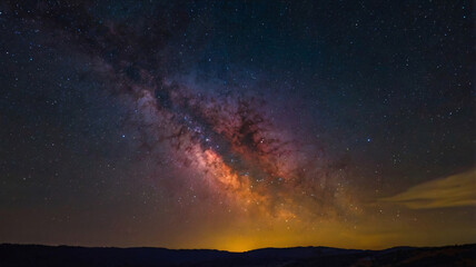 Fototapeta premium Night Sky Filled with Vibrant, Colorful Stars