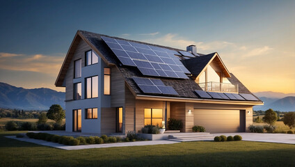 Fototapeta premium solar pannels wind power plant outside