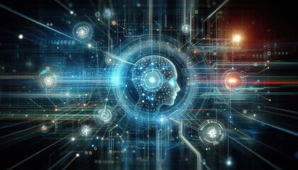 Obraz premium energy of fractal realms with a brain