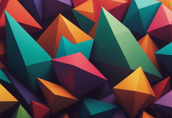 Fototapeta premium Abstract polygonal shapes in a dynamic layout. 