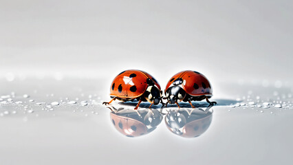 Fototapeta premium Two ladybugs - coccinell8daes.