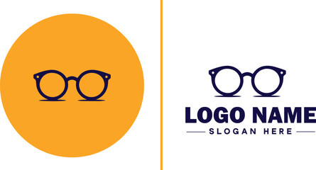 Eyewear brand icon Spectacle brand Eyeglass label Eyeglass maker flat logo sign symbol editable vector