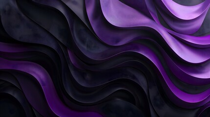 Obraz premium minimal matte black and purple gradients creating a sense of 3d depth using abstract smooth shapes