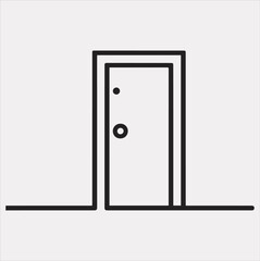 Door line art silhouette vector on a white background
