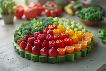 A simple pie chart animation with segments representing different crops and their percentages,