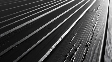 Obraz premium Matte Black Wooden Surface with Textured Lines in Abstract Composition