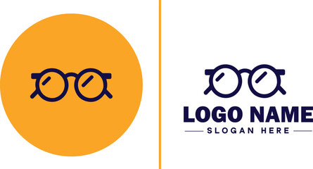 Eyewear brand icon Spectacle brand Eyeglass label Eyeglass maker flat logo sign symbol editable vector