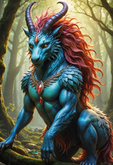 Naklejka premium Digital illustration of a mythical creature. 