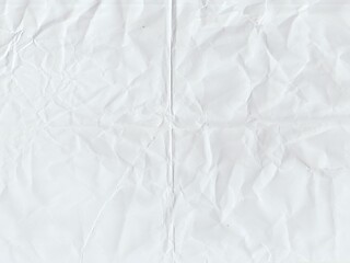 Crumpled paper texture. White color texture pattern abstract background for your design and text.