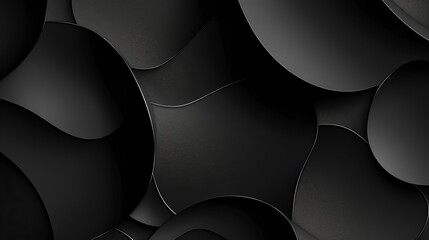Elegant modern designs with dynamic wavy shapes on abstract black background, creating a three dimensional effect