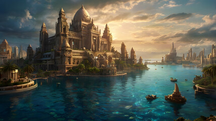 Fototapeta premium sestieri cathedral city, ai generated