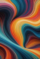  Abstract waves and lines in a fluid design. 