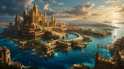 Fototapeta premium lost city atlantis , ai generated