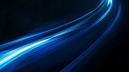 Abstract blue light streak. Download this abstract background featuring a vibrant, flowing blue light streak set against a dark backdrop.