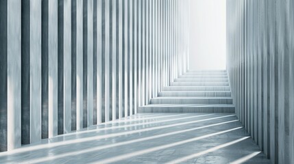 Fototapeta premium A wall made up of many rectangular white shapes of various sizes arranged in a vertical pattern