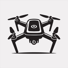 drone silhouette vector illustration on a white background
