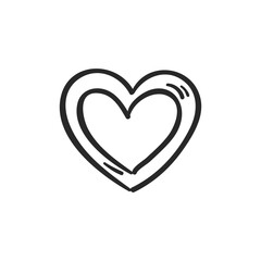 Love doodle elements. Collection of cute hand drawn icons with heart, letter, bird, cake, gift, potion, phone. Vector illustration. Design for prints, cards and coloring pages. Valentine's day theme 