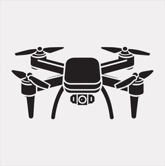 drone silhouette vector illustration on a white background