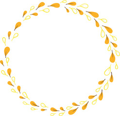 Abstract yellow leaves wreath for decoration on Autumn and summer seasonal.