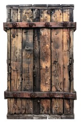 A close-up shot of an old wooden window with intricate details and weathering
