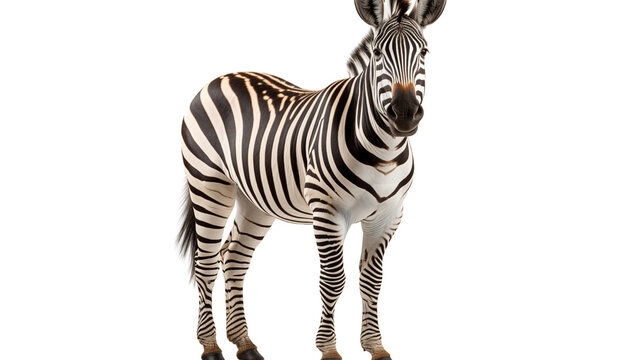 African Grevys Zebra isolated transparent background.