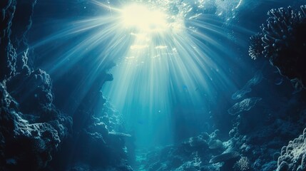 Obraz premium A picture of sunlight shining through water waves