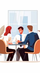 Insurance agent discussing policy with clients, professional advice, customer care