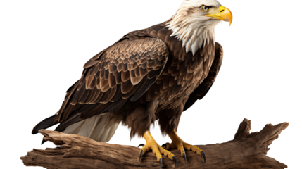 an isolated bald eagle transparent background.