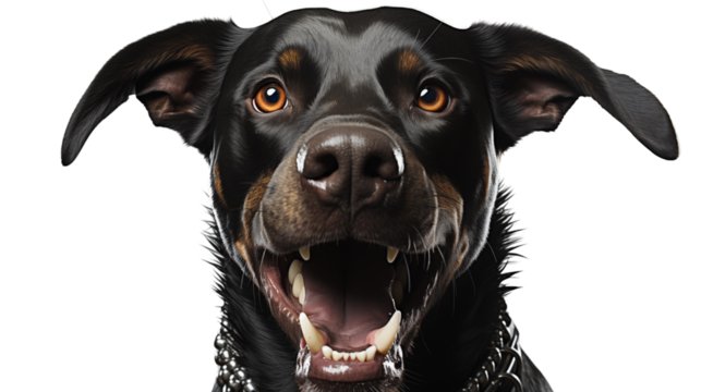 Angry doberman dog transparent background.