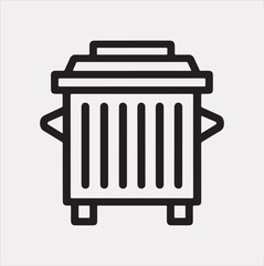 dumpster Icon of the bin for trash silhouette vector on white background