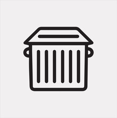 dumpster Icon of the bin for trash silhouette vector on white background