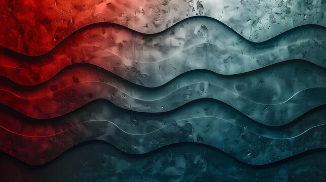 wallaper background, diagonal gradient dark cyan to dark red, wavy lines like a waterwaves as pattern, 4K