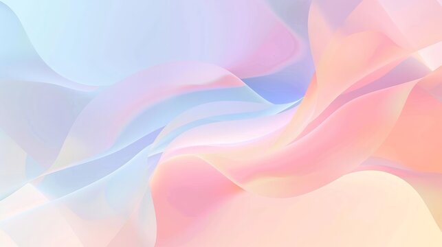 Fototapeta Soft and flowing shapes in pastel colors create a stunning digital art background
