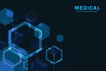 Abstract technology or medical background with hexagons shape pattern
