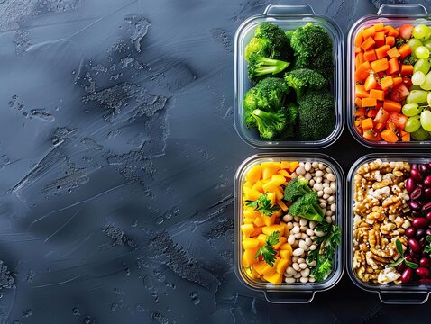 Colorful meal prep containers filled with fresh vegetables, perfect for healthy eating and organizing meals for the week.