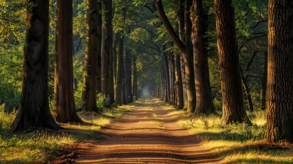 Fototapeta premium Sunlit Forest Path