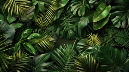 Naklejka premium Tropical Leaf Pattern