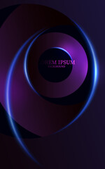  glowing curves light lines circle patterns modern and creative blue and purple geometric digital wallpaper design element vector illustration.