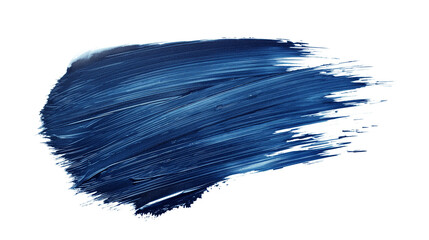 The brush strokes are blue and they are splattered across the white background