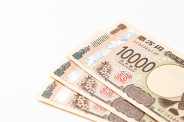 白背景に一万円札