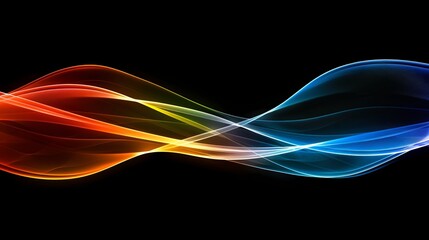 Naklejka premium Vibrant abstract wave pattern against a dark backdrop, perfect for tech or futuristic concepts