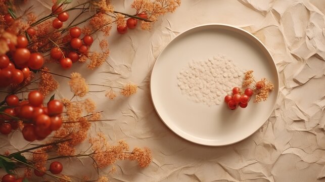 Elegant table setting with blank menu card mockup for wedding invitations and special events