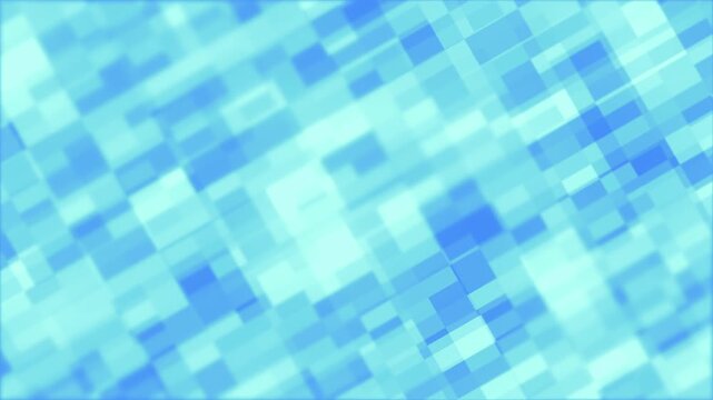 Slowly animated looping digital background of blue small blocks.