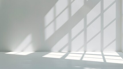 Obraz premium Minimalist White Background: A clean, minimalist white background with soft shadows, perfect for showcasing sleek and modern products. 