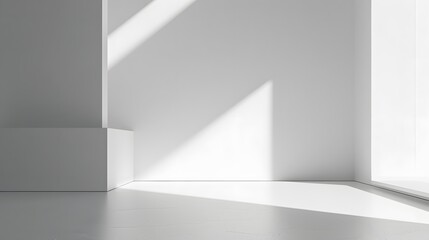 Minimalist White Background: A clean, minimalist white background with soft shadows, perfect for showcasing sleek and modern products.
