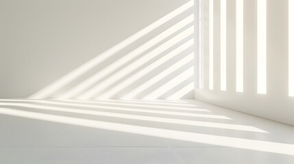 Fototapeta premium Minimalist White Background: A clean, minimalist white background with soft shadows, perfect for showcasing sleek and modern products. 